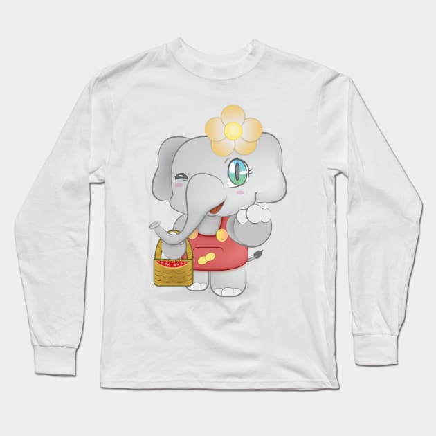 Sally Peanuts - Elephant Long Sleeve T-Shirt by MJG Design